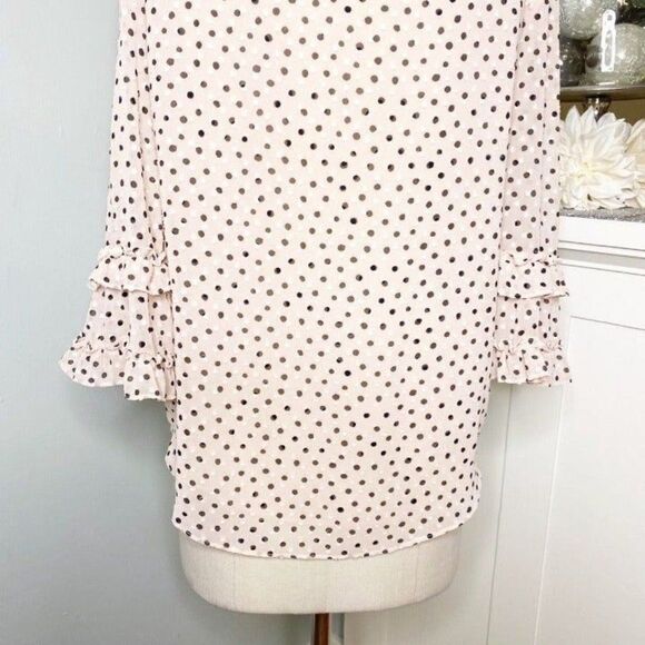 Max Studios Bell Sleeve Top Blush Pink Black Small - Picture 8 of 10